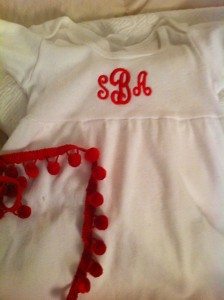 White Dress with Monogram