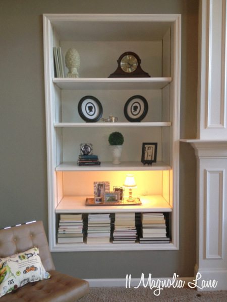 Built in bookshelves at 11 Magnolia Lane