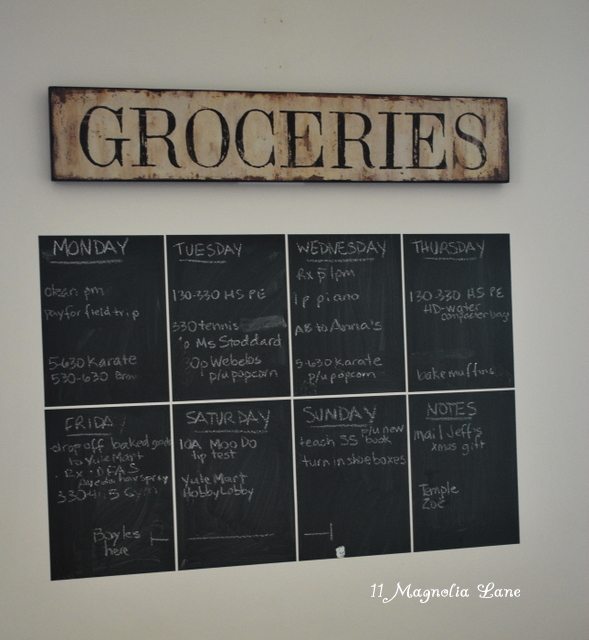 Week-At-A-Glance Chalkboard Wall Calendar