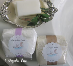 Christmas Gift Idea--Homemade Ginger & Lavender Bath Salts--Plus Free Printable Tags