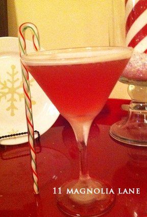 raspberry martini christmas martini