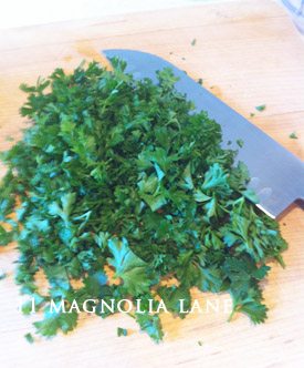 And I chopped A lOT of parsley-2/3 a cup