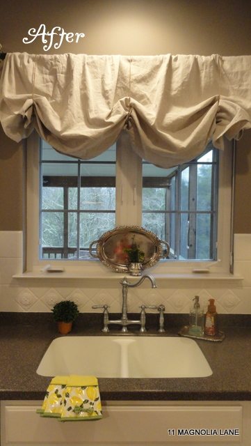 DIY dropcloth window treatment