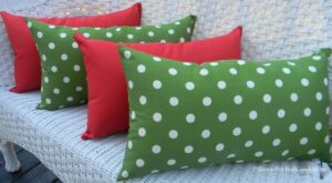 Merry Christmas!!  Red and Green Polka Dot Pillows GIVEAWAY