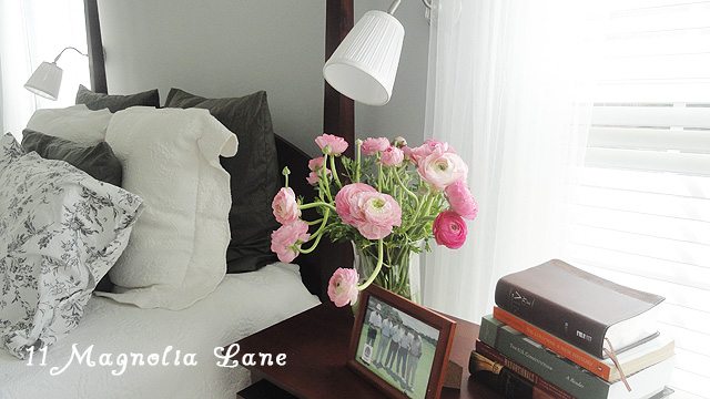 grey white pink bedroom