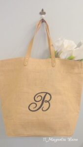 Spring Giveaway!  ~Monogrammed Burlap Tote Bag~ Plus Updated Home Tour