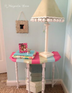Carnival-Striped Side Table for My Big (Little) Girl's Room
