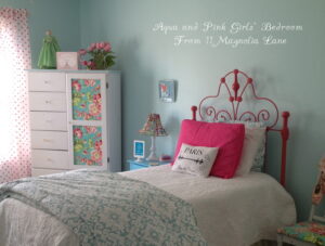 Hot Pink, Aqua Blue, & Light Green (Oh, My!) --My Daughter's Room Reveal