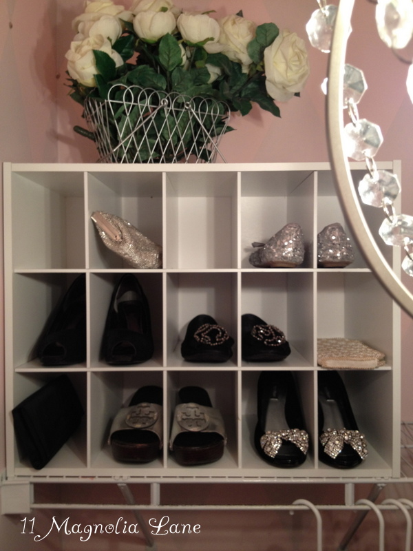Pink and silver closet makeover