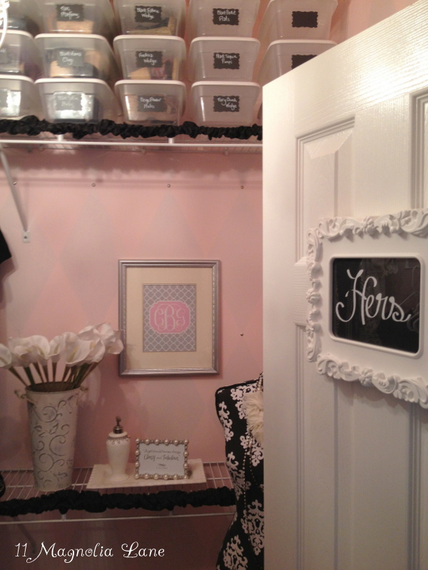 Pink and silver closet makeover