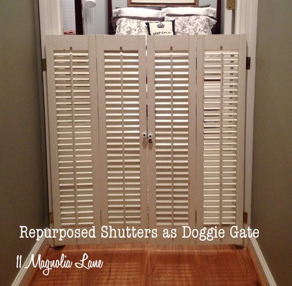 Repurpose old shutters - doggie door -11 magnolia lane