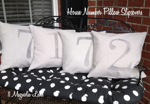 House number canvas pillow slipcovers tutorial 