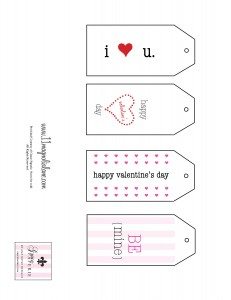 Red Valentines Gift Tags