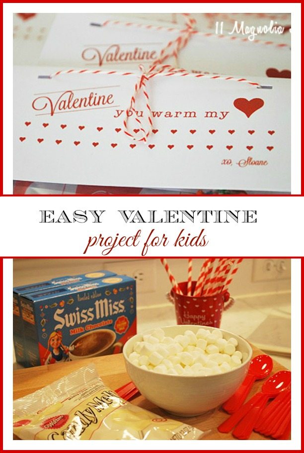 "Valentine You Warm My Heart" Hot Chocolate Valentine's for kids to make, perfect for all ages.