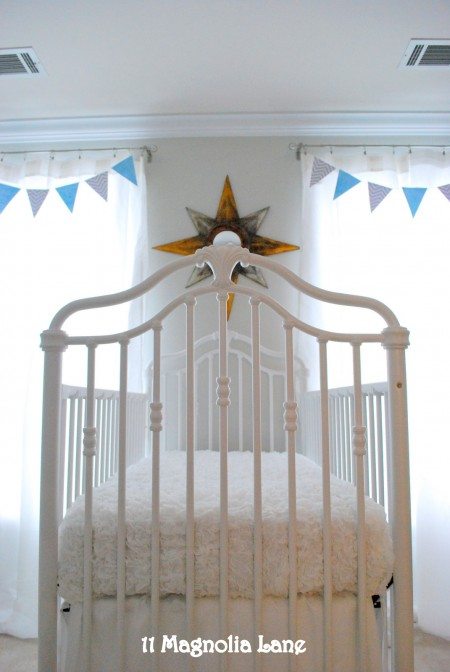 White iron crib