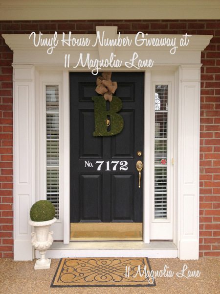 Giveaway--vinyl house numbers from 11 Magnolia Lane