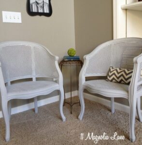 Cane Chair Update With Gray Chalk Paint