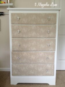 Painted, Fabric-Covered Dresser: Update on the Finished Project