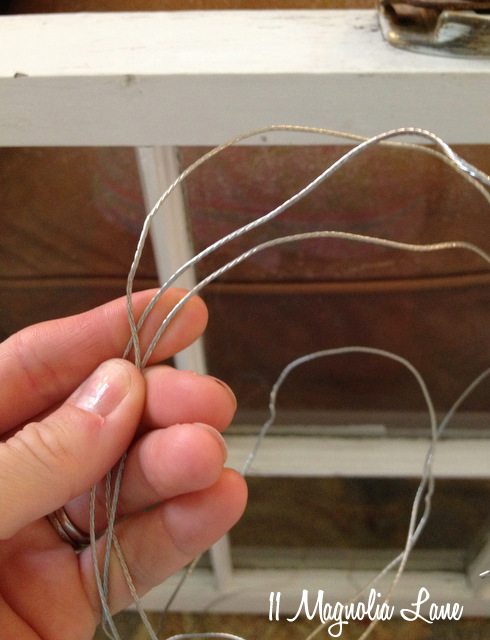picture wire to hang vintage windows
