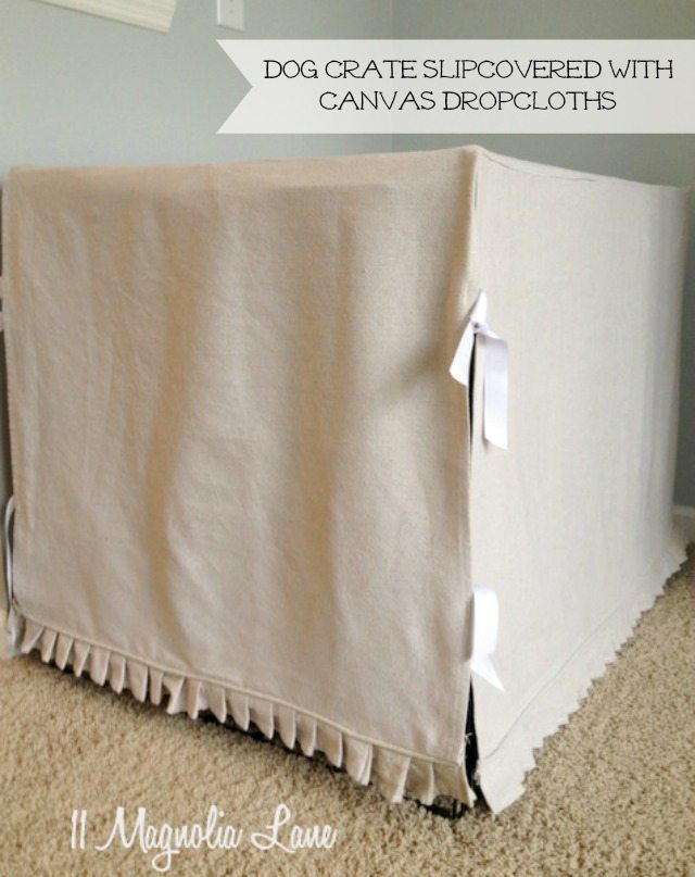 dog crate slipcover canvas dropcloths