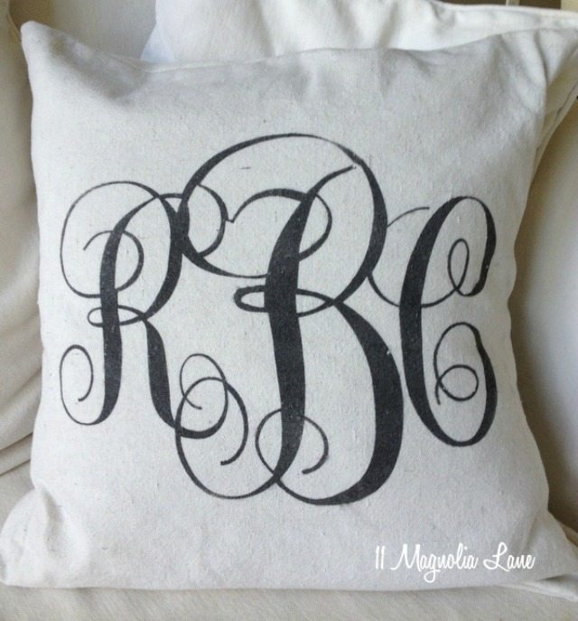 monogrammed pillow