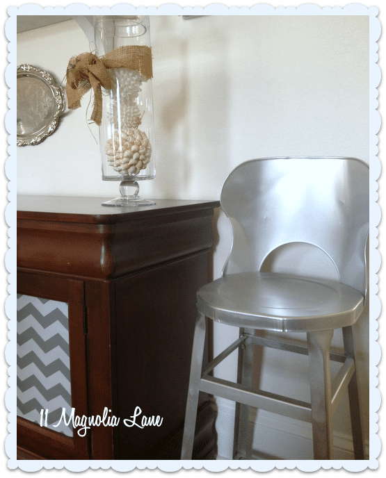 vintage silver stool