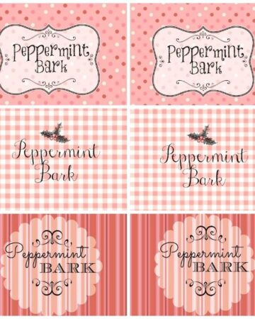 free printable labels tags for peppermint bark