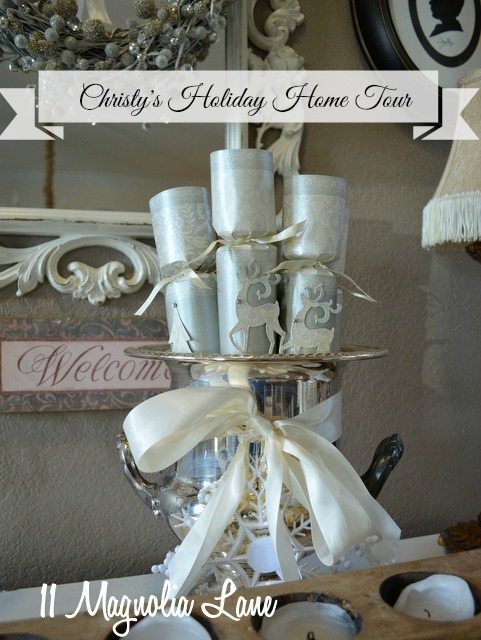 silver white christmas crackers