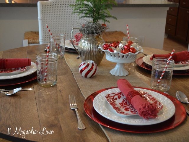 christmas casual table red