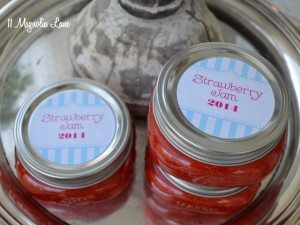 Homemade Strawberry Freezer Jam and Free Printable Jar Labels