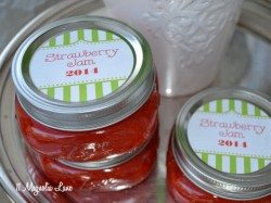 Homemade Strawberry Freezer Jam and Free Printable Jar Labels