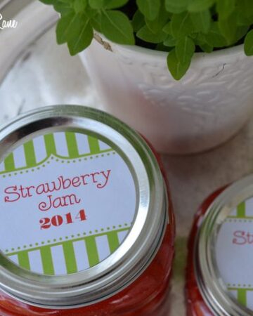 Homemade Strawberry Freezer Jam and Free Printable Jar Labels