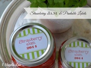 Homemade Strawberry Freezer Jam and Free Printable Jar Labels