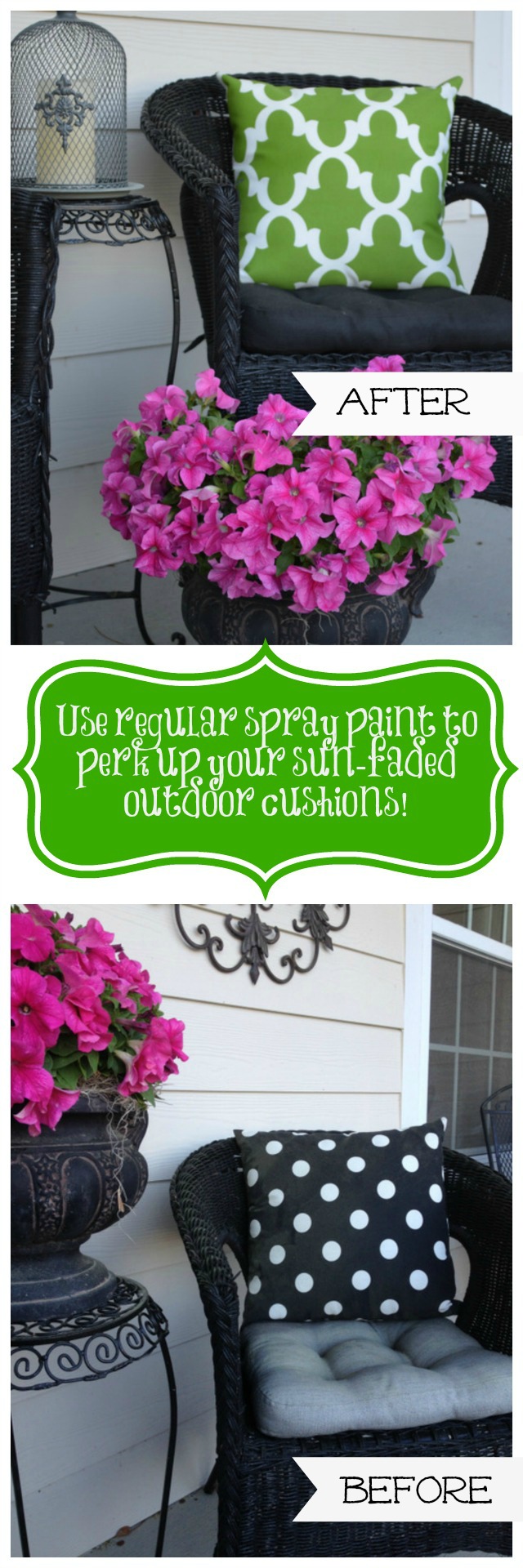 how to spray paint pillow cushion