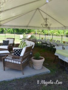 Backyard tent for a party!