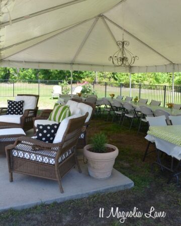 Backyard tent for a party!