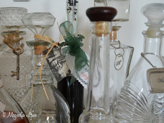 vintage decanters decorated