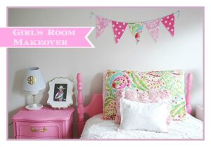 A fun girl's room in pink, white and gold