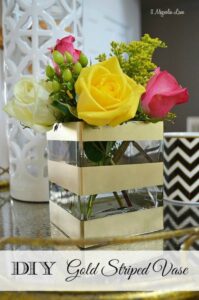 DIY Gold Striped Vase | 11 Magnolia Lane