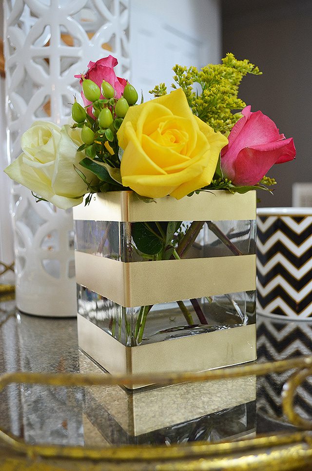 DIY Gold Striped Vase | 11 Magnolia Lane