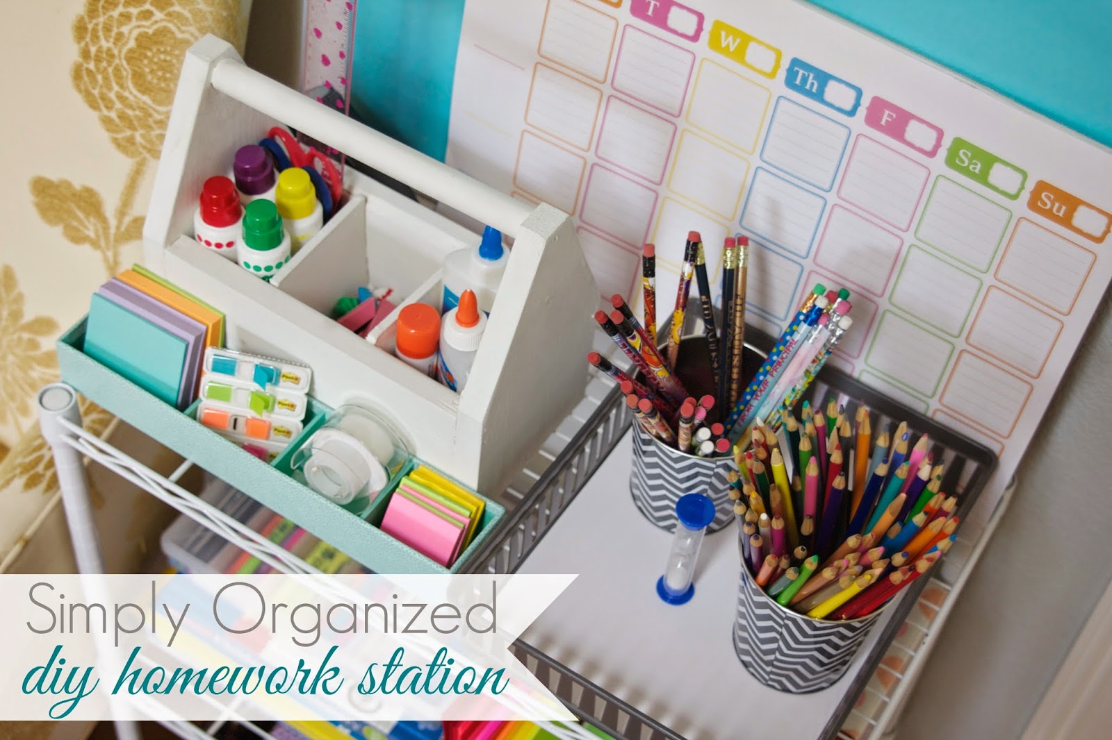 An organized area for school supplies makes homework a breeze