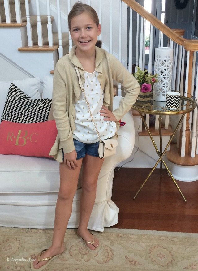 Tween girl fashion--coral pink, gold, and Lilly Pulitzer | 11 Magnolia Lane