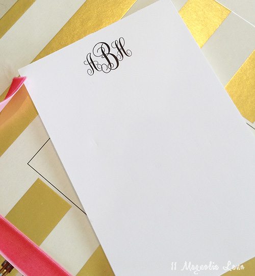 monogrammed notes