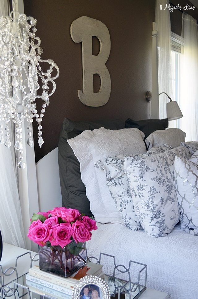 Master bedroom in grey and whites | 11 Magnolia Lane
