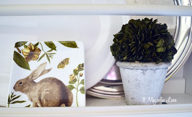 Easy bunny plate and topiary | 11 Magnolia Lane