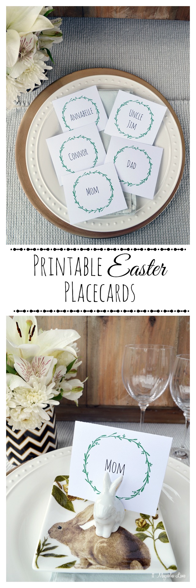 Printable wreath Easter table placards | 11 Magnolia Lane