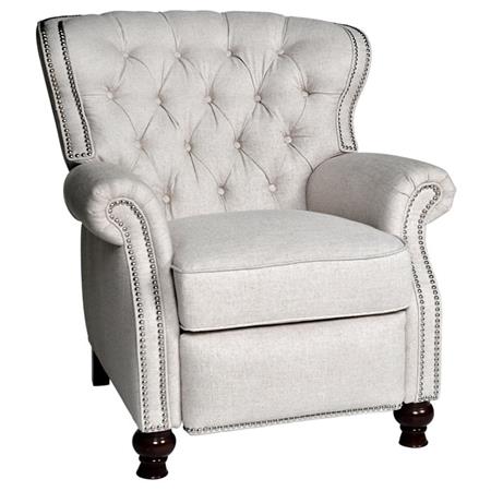 Chic and stylish recliner with nailhead trim and tufted back | 11 Magnolia Lane