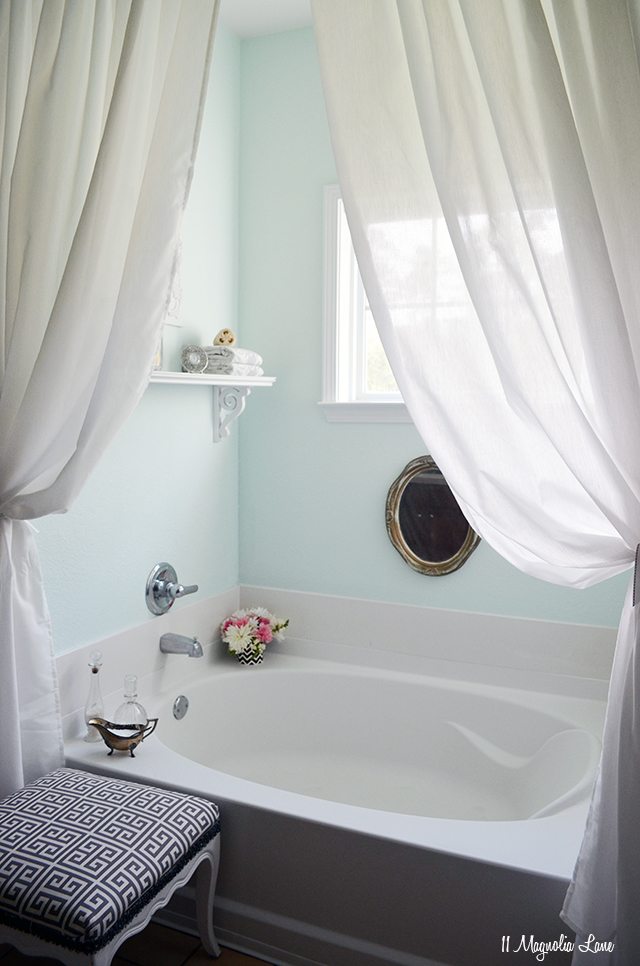 Spa-like bathroom in aqua and grey | 11 Magnolia Lane