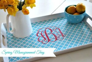 Easy DIY--personalize an inexpensive IKEA tray for spring entertaining