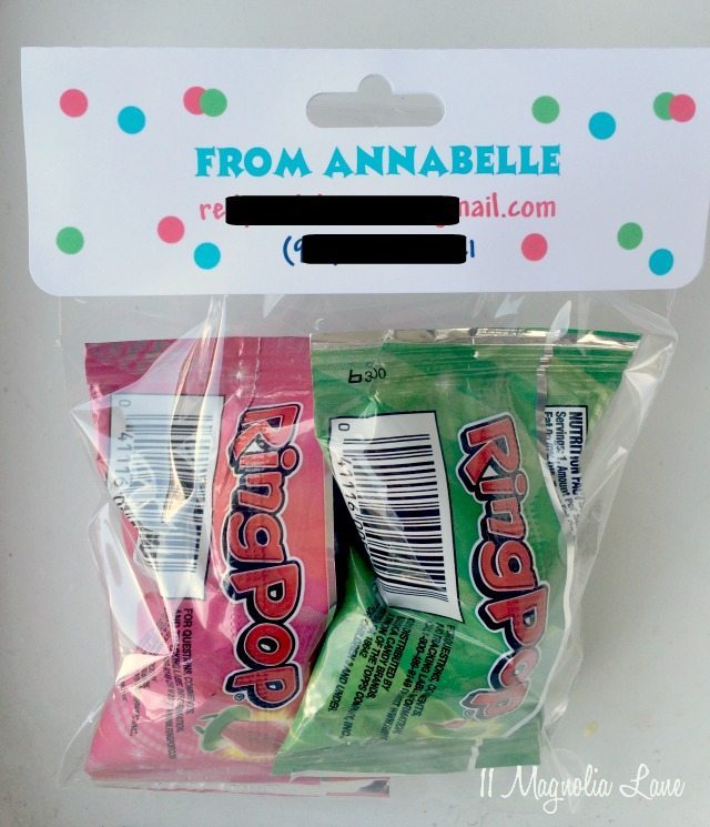 Ring pops end of school goody/treat bag | 11 Magnolia Lane